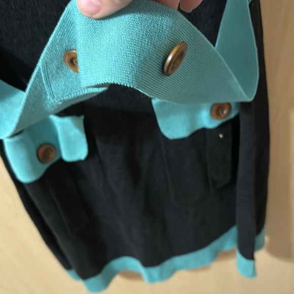 Nanette Lepore Women’s Black & Turquoise Beaded Knit Bodycon Dress Artsy Boho S - Picture 7 of 8